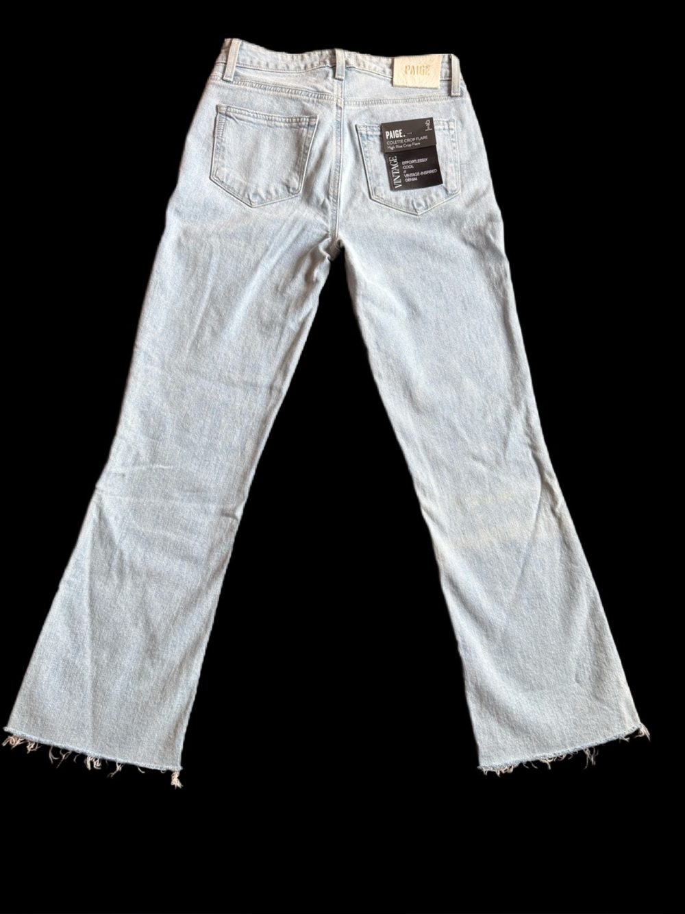 PAIGE Denim Collette Crop Flare Light Wash Raw Hem size 25 NEW